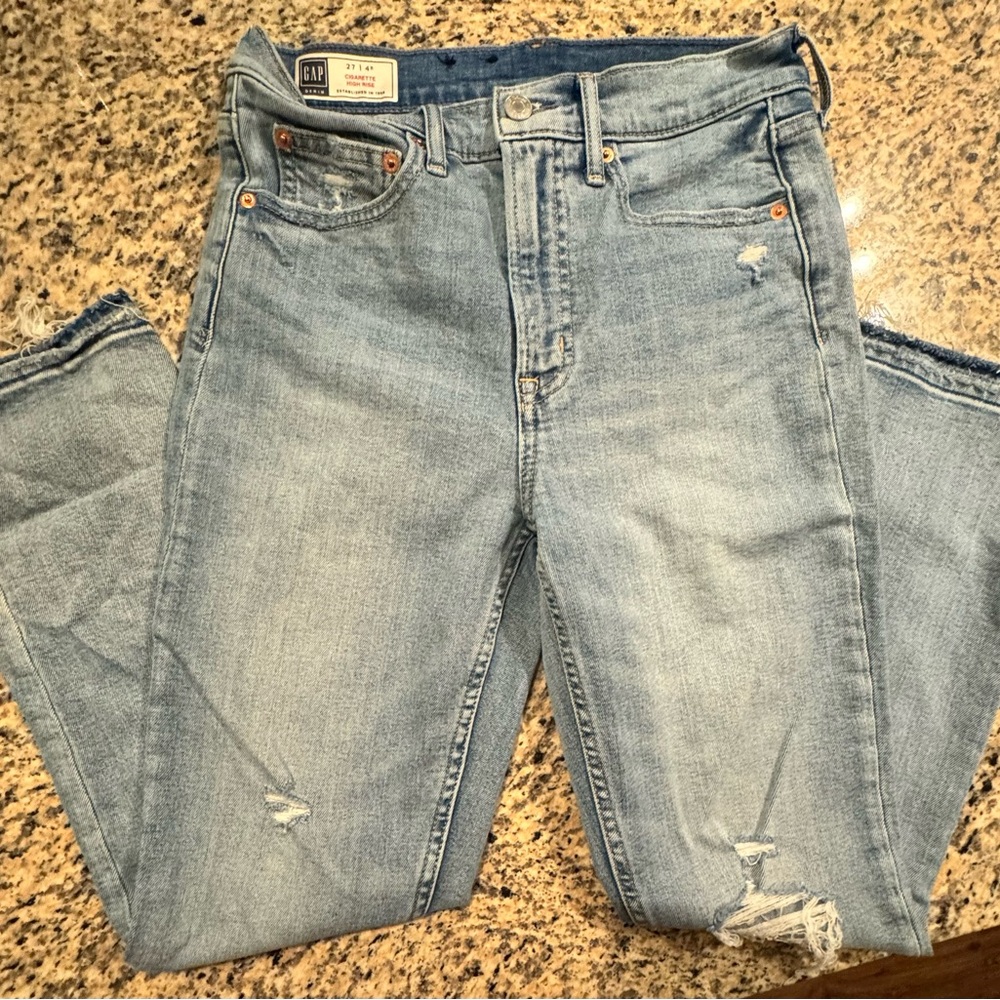 GAP Women's Cigarette High Rise Light Blue Jeans